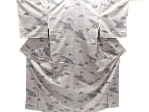 未使用品　草花模様織り出し西陣伝承紬着物